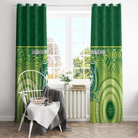 Ballantine Memorial School Window Curtain With Fijian Tapa Pattern