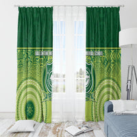 Ballantine Memorial School Window Curtain With Fijian Tapa Pattern