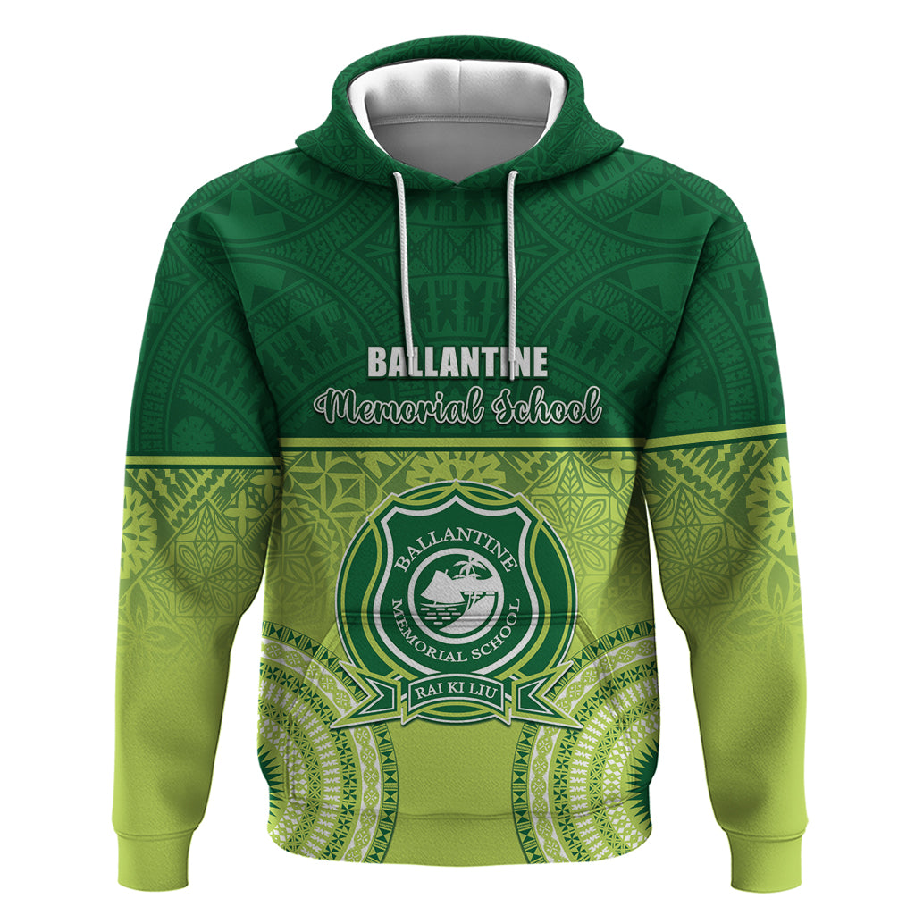 Personalised Ballantine Memorial School Zip Hoodie With Fijian Tapa Pattern