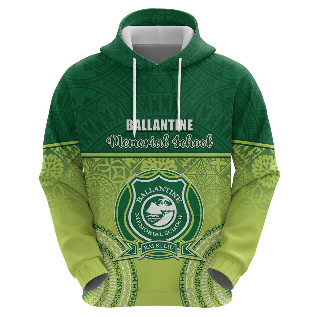 Personalised Ballantine Memorial School Zip Hoodie With Fijian Tapa Pattern