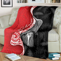 New Zealand Aotearoa Blanket Kiwi Fern Maori Pattern Red Version