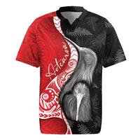 New Zealand Aotearoa Rugby Jersey Kiwi Fern Maori Pattern Red Version