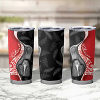 New Zealand Aotearoa Tumbler Cup Kiwi Fern Maori Pattern Red Version