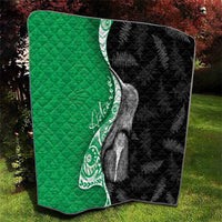 New Zealand Aotearoa Quilt Kiwi Fern Maori Pattern Green Version