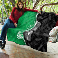 New Zealand Aotearoa Quilt Kiwi Fern Maori Pattern Green Version