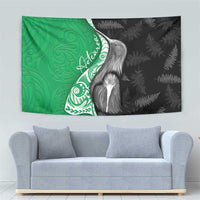 New Zealand Aotearoa Tapestry Kiwi Fern Maori Pattern Green Version