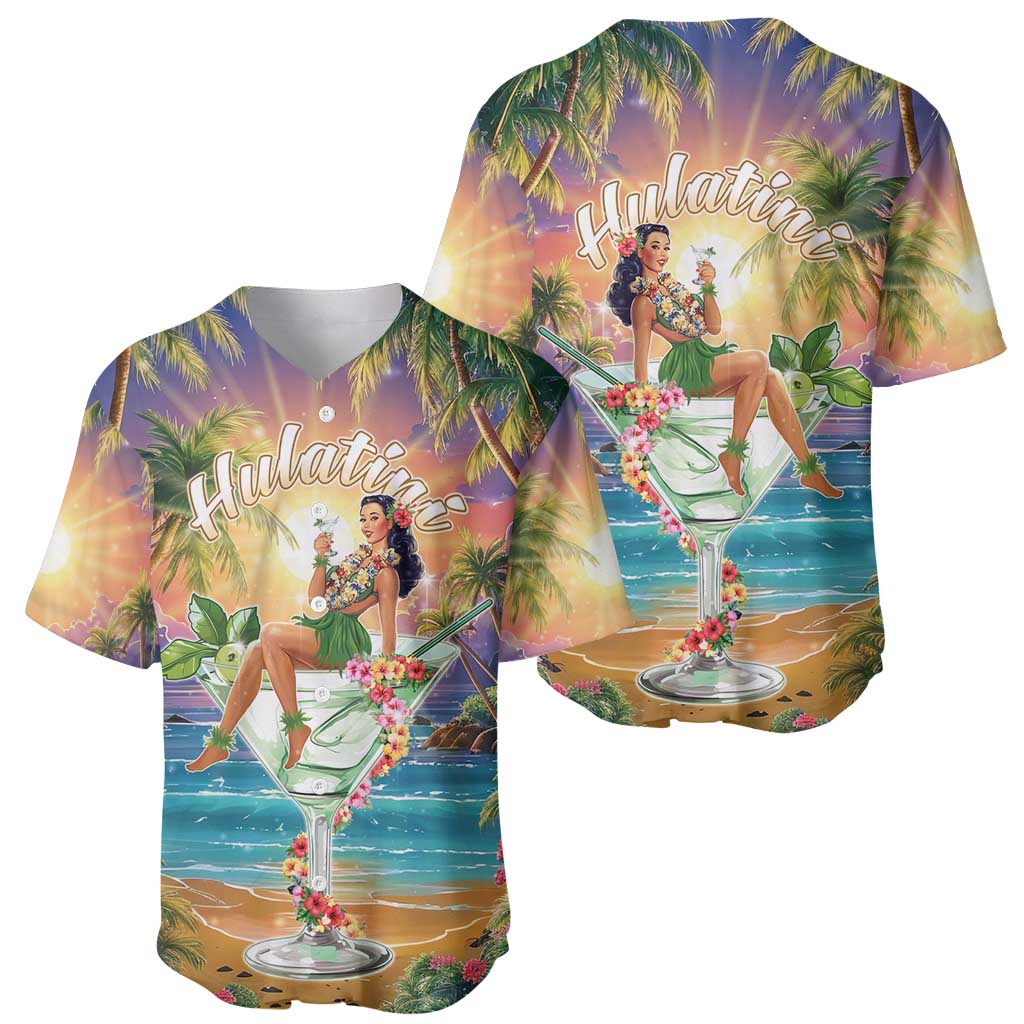 Aloha Hawaii Baseball Jersey Hula Martini Tropical Vibes - Polynesian Pride