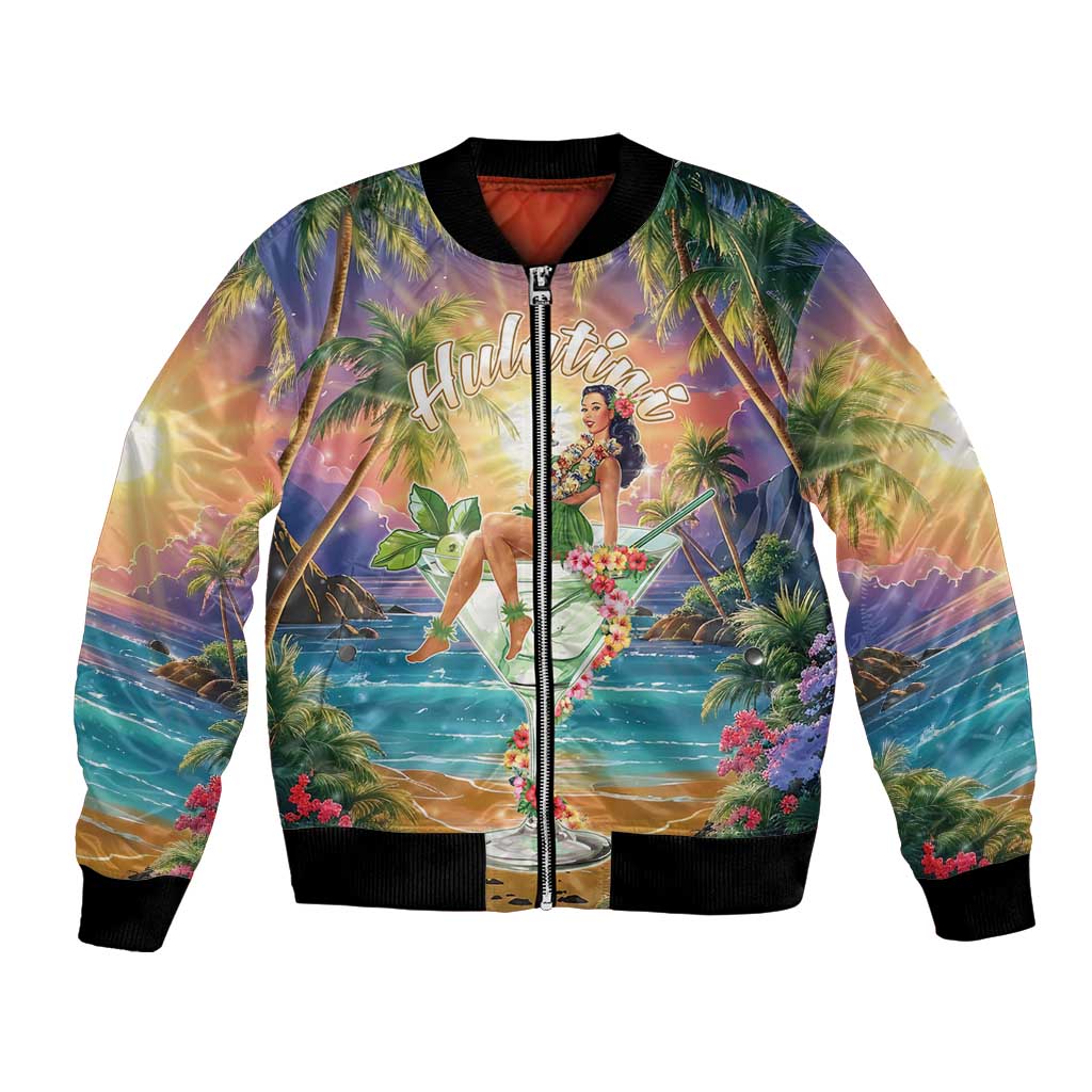Aloha Hawaii Bomber Jacket Hula Martini Tropical Vibes - Polynesian Pride