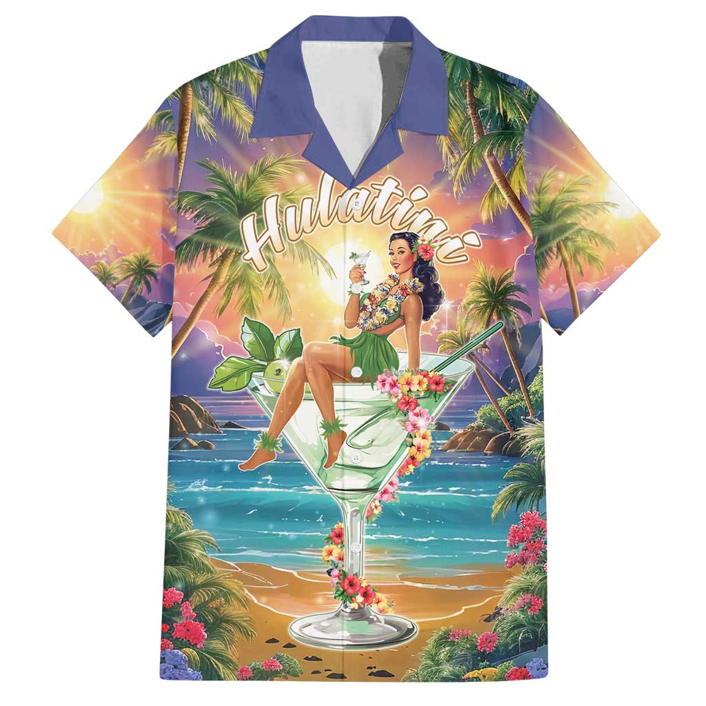 Aloha Hawaii Family Matching Puletasi and Hawaiian Shirt Hula Martini Tropical Vibes - Polynesian Pride