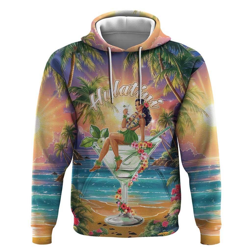 Aloha Hawaii Hoodie Hula Martini Tropical Vibes - Polynesian Pride