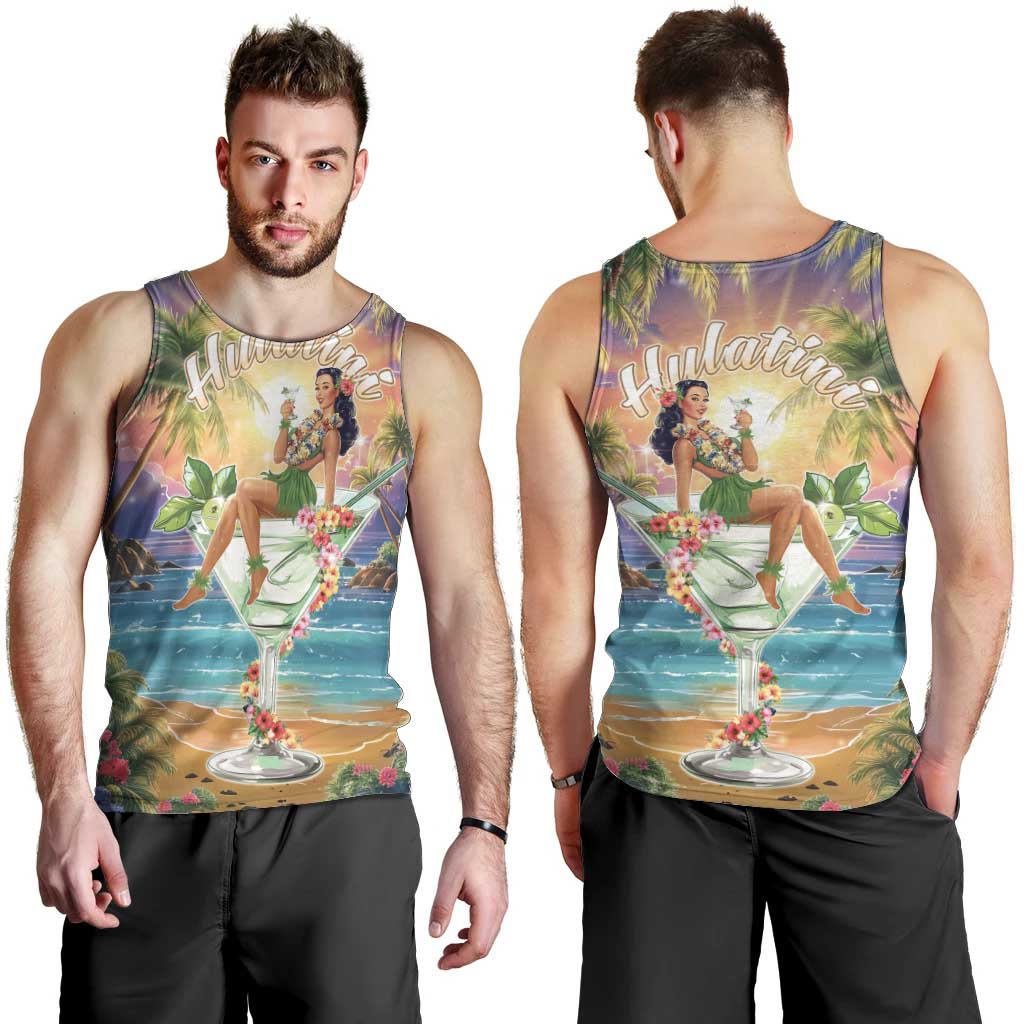 Aloha Hawaii Men Tank Top Hula Martini Tropical Vibes - Polynesian Pride