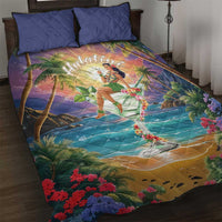 Aloha Hawaii Quilt Bed Set Hula Martini Tropical Vibes - Polynesian Pride