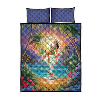 Aloha Hawaii Quilt Bed Set Hula Martini Tropical Vibes - Polynesian Pride