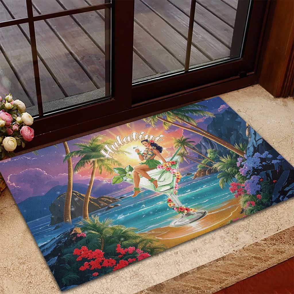 Aloha Hawaii Rubber Doormat Hula Martini Tropical Vibes - Polynesian Pride