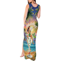 Aloha Hawaii Tank Maxi Dress Hula Martini Tropical Vibes - Polynesian Pride