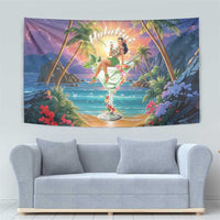 Aloha Hawaii Tapestry Hula Martini Tropical Vibes - Polynesian Pride