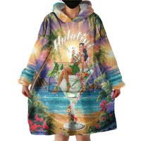 Aloha Hawaii Wearable Blanket Hoodie Hula Martini Tropical Vibes - Polynesian Pride