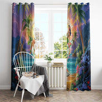 Aloha Hawaii Window Curtain Hula Martini Tropical Vibes - Polynesian Pride