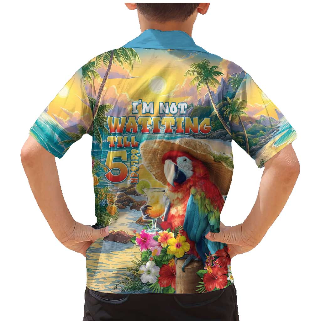 Hawaii Parrot Family Matching Mermaid Dress and Hawaiian Shirt Im Not Waiting Till 5 Oclock - Polynesian Pride