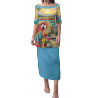 Hawaii Parrot Family Matching Puletasi and Hawaiian Shirt Im Not Waiting Till 5 Oclock - Polynesian Pride