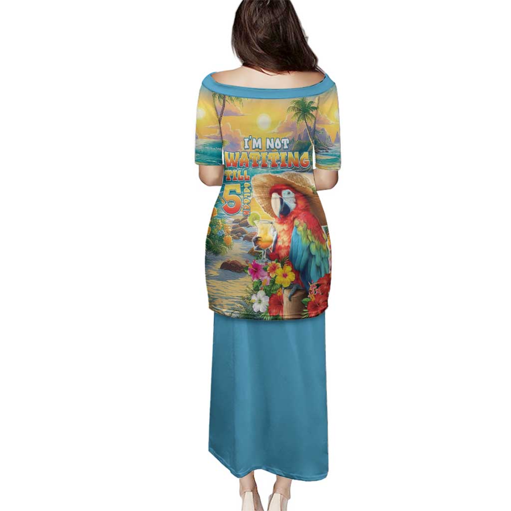 Hawaii Parrot Family Matching Puletasi and Hawaiian Shirt Im Not Waiting Till 5 Oclock - Polynesian Pride
