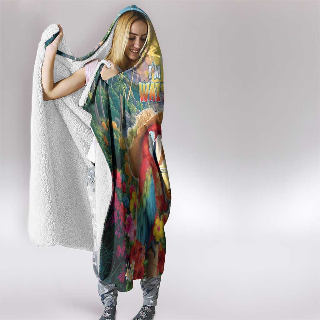 Hawaii Parrot Hooded Blanket Im Not Waiting Till 5 Oclock