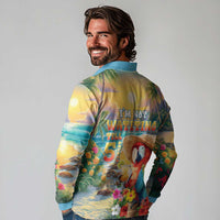Hawaii Parrot Long Sleeve Polo Shirt Im Not Waiting Till 5 Oclock - Polynesian Pride