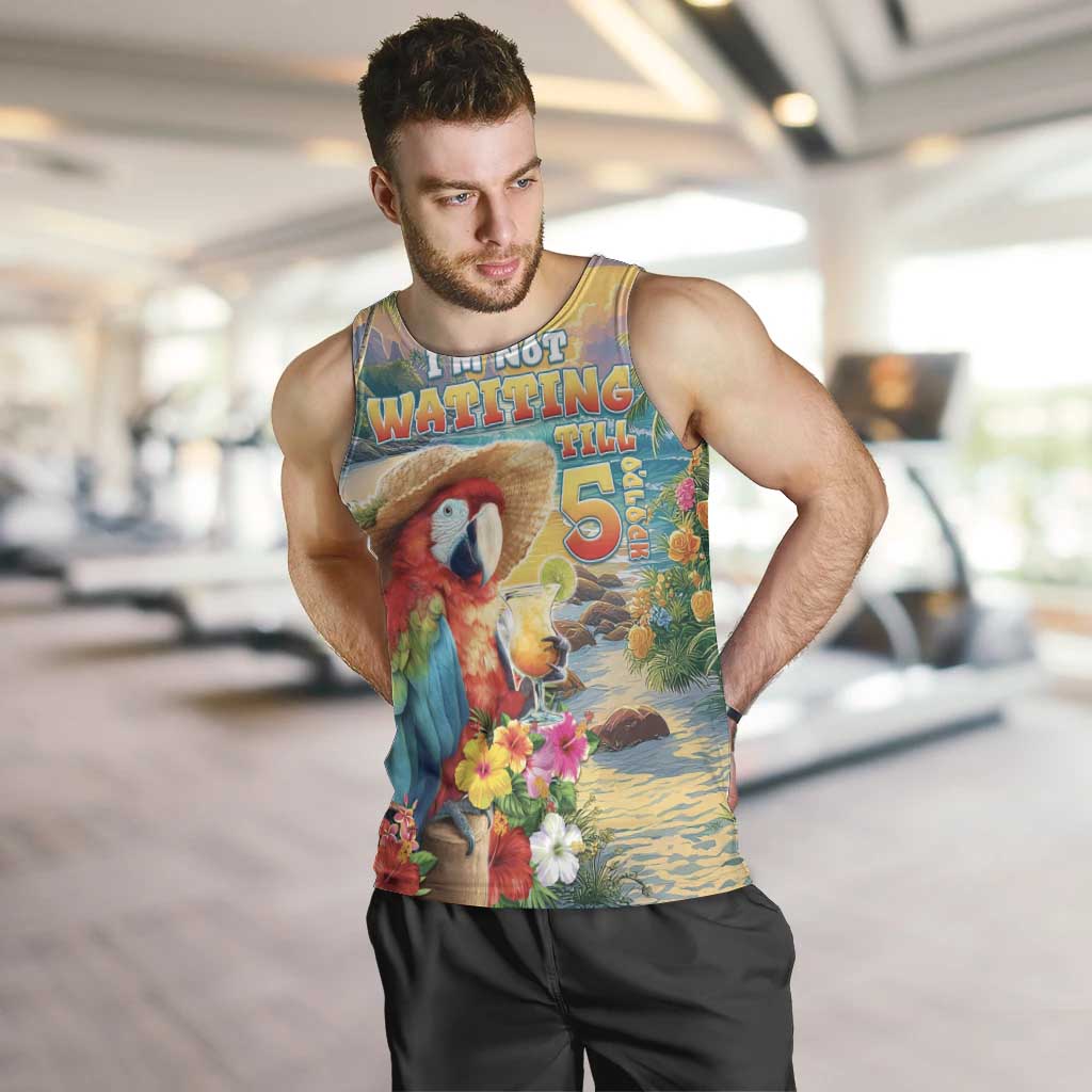 Hawaii Parrot Men Tank Top Im Not Waiting Till 5 Oclock - Polynesian Pride