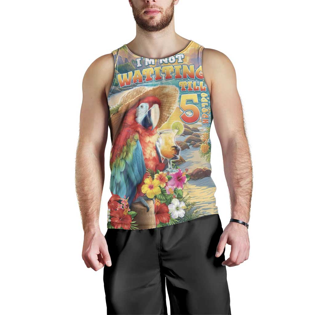 Hawaii Parrot Men Tank Top Im Not Waiting Till 5 Oclock - Polynesian Pride