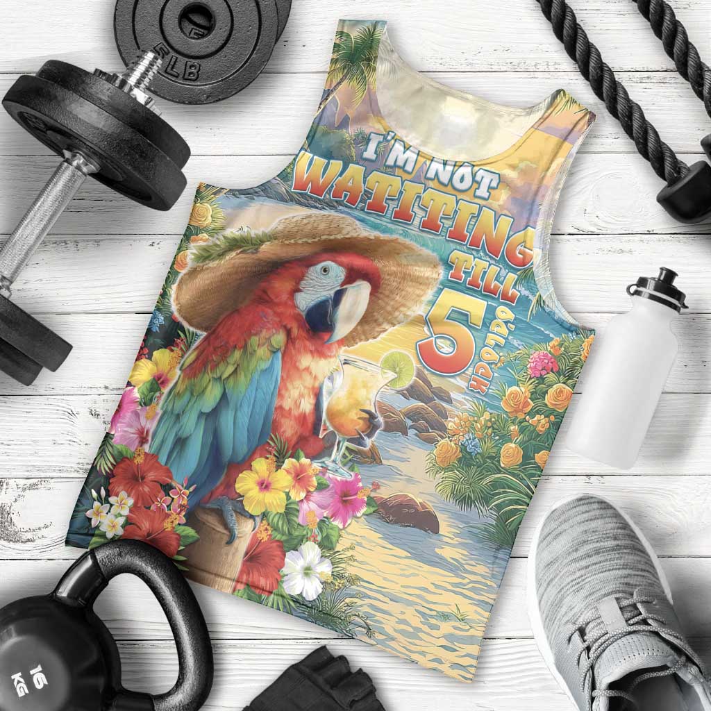 Hawaii Parrot Men Tank Top Im Not Waiting Till 5 Oclock - Polynesian Pride