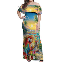 Hawaii Parrot Off Shoulder Maxi Dress Im Not Waiting Till 5 Oclock