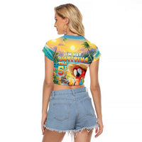 Hawaii Parrot Raglan Cropped T Shirt Im Not Waiting Till 5 Oclock - Polynesian Pride