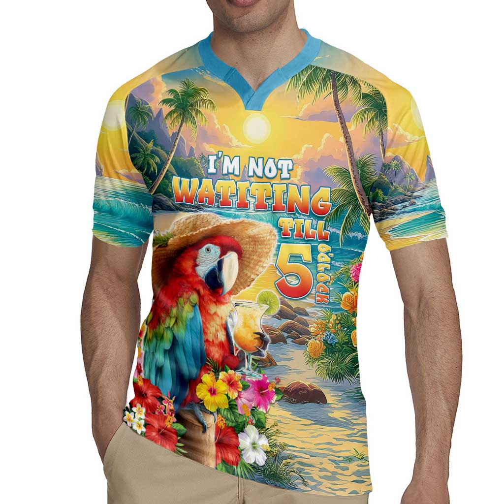 Hawaii Parrot Rugby Jersey Im Not Waiting Till 5 Oclock - Polynesian Pride