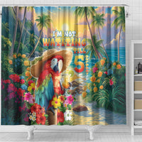 Hawaii Parrot Shower Curtain Im Not Waiting Till 5 Oclock - Polynesian Pride