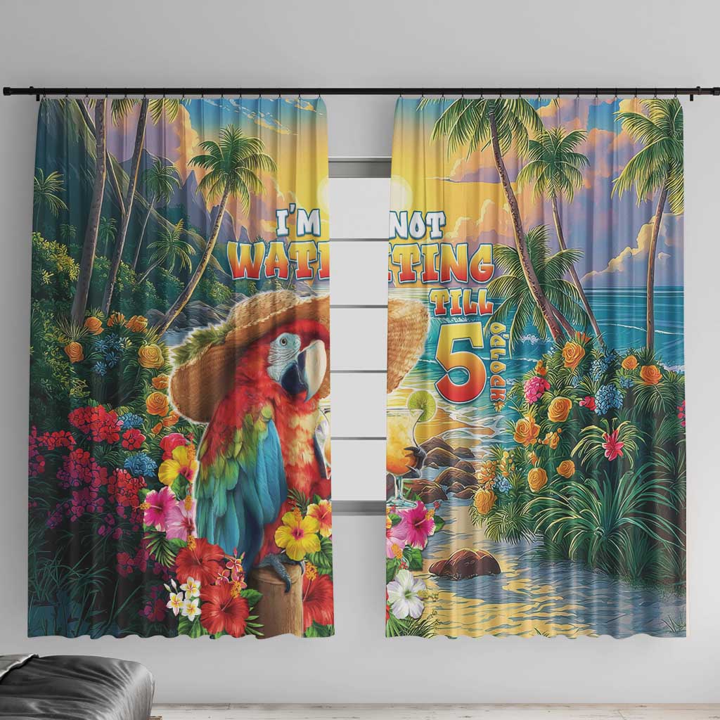Hawaii Parrot Window Curtain Im Not Waiting Till 5 Oclock - Polynesian Pride