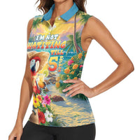 Hawaii Parrot Women Sleeveless Polo Shirt Im Not Waiting Till 5 Oclock - Polynesian Pride