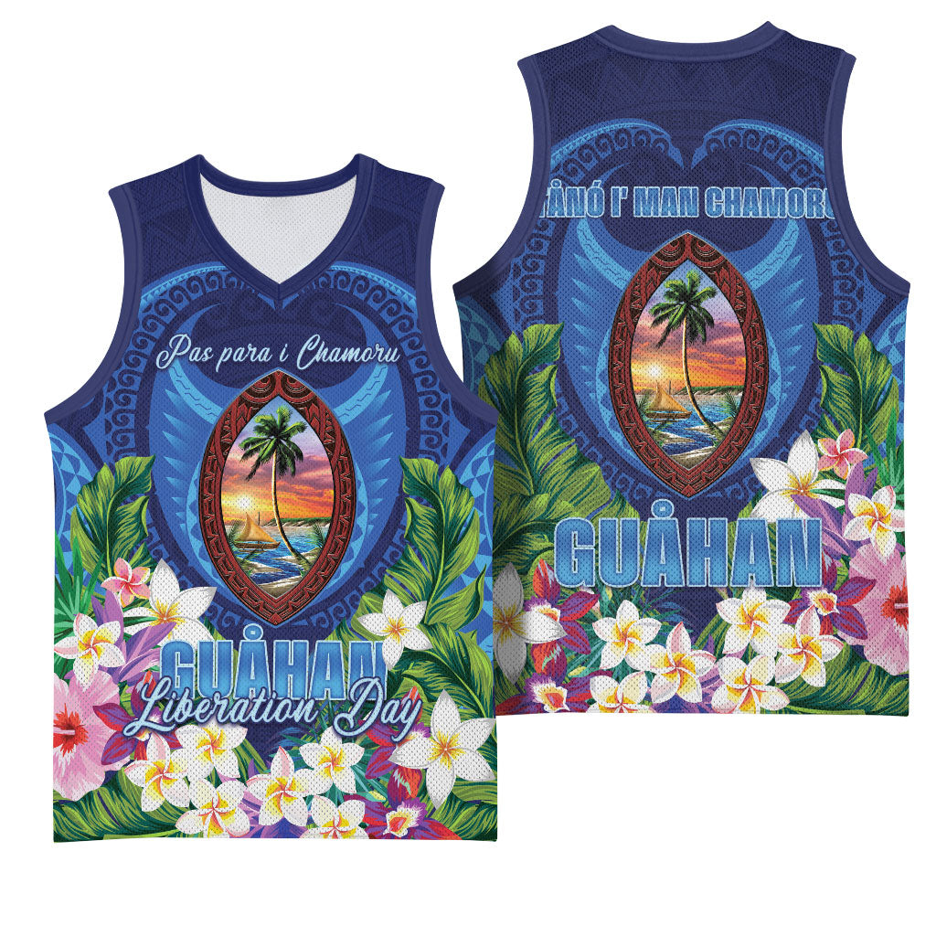 Guam Liberation Day Basketball Jersey Pas Para I Chamoru LT05 - Polynesian Pride