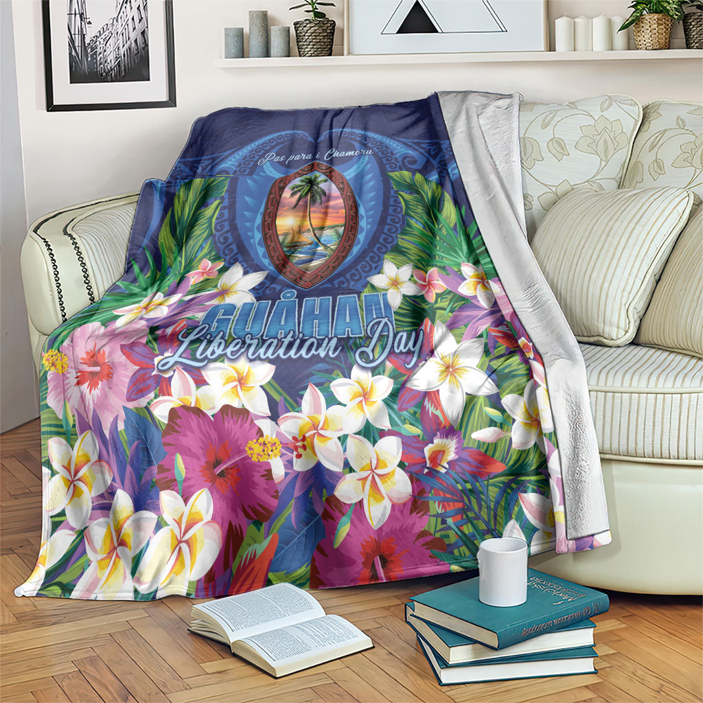 Guam Liberation Day Blanket Pas Para I Chamoru LT05 Navy - Polynesian Pride