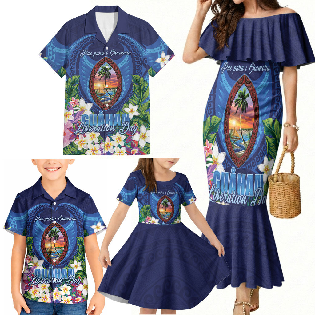 Guam Liberation Day Family Matching Mermaid Dress and Hawaiian Shirt Pas Para I Chamoru LT05 - Polynesian Pride