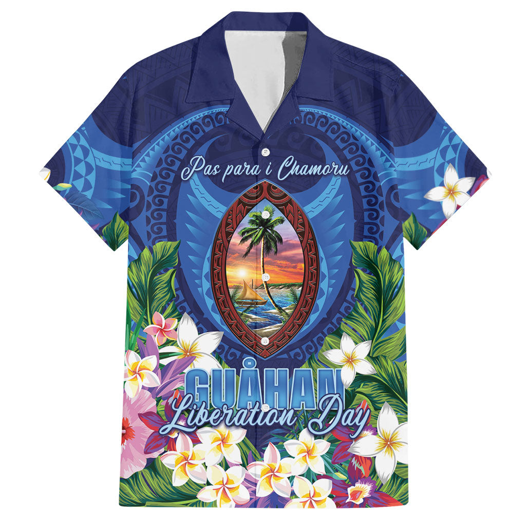 Guam Liberation Day Hawaiian Shirt Pas Para I Chamoru LT05 Navy - Polynesian Pride