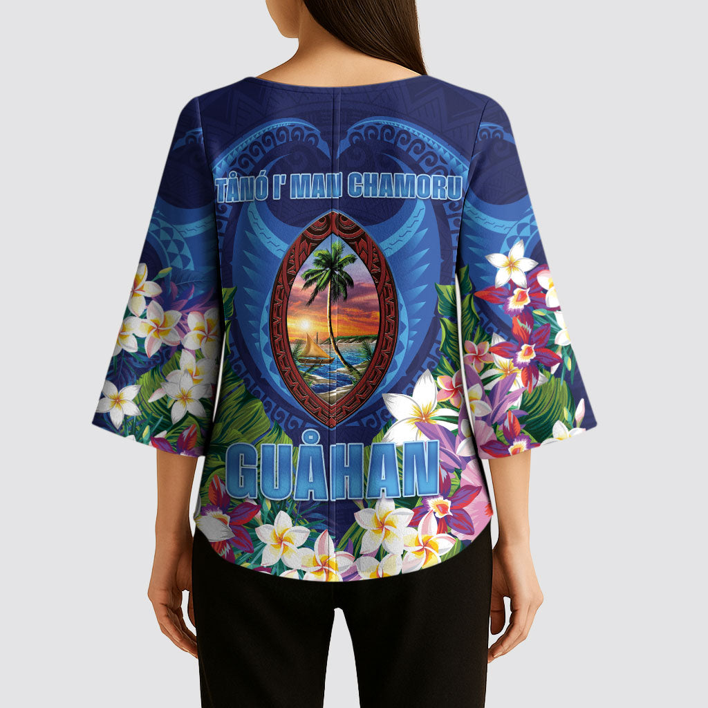 Guam Liberation Day Kimono Sleeve Blouse Pas Para I Chamoru LT05 - Polynesian Pride
