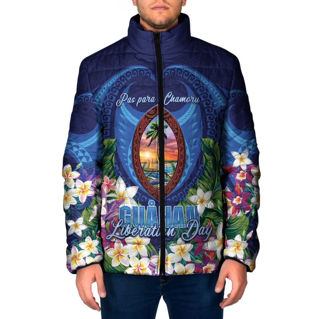 Guam Liberation Day Padded Jacket Pas Para I Chamoru LT05 Men Navy - Polynesian Pride