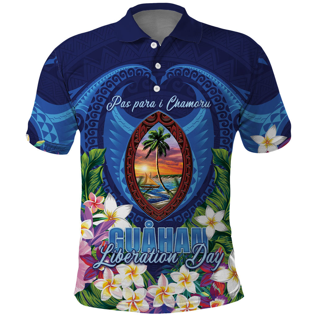 Guam Liberation Day Polo Shirt Pas Para I Chamoru LT05 Navy - Polynesian Pride