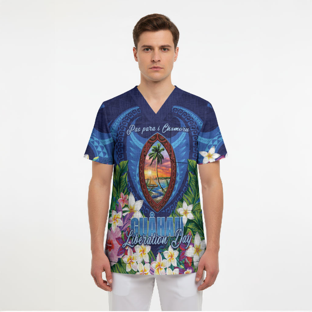 Guam Liberation Day Scrub Top Pas Para I Chamoru LT05 - Polynesian Pride