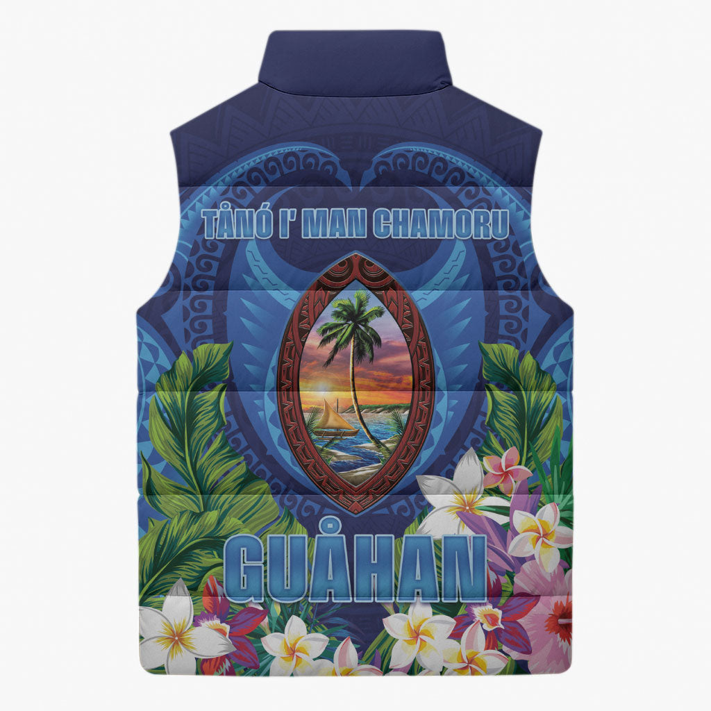 Guam Liberation Day Sleeveless Puffer Jacket Pas Para I Chamoru LT05 - Polynesian Pride