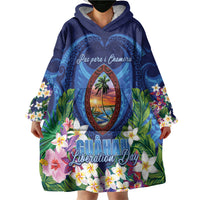 Guam Liberation Day Wearable Blanket Hoodie Pas Para I Chamoru LT05 - Polynesian Pride