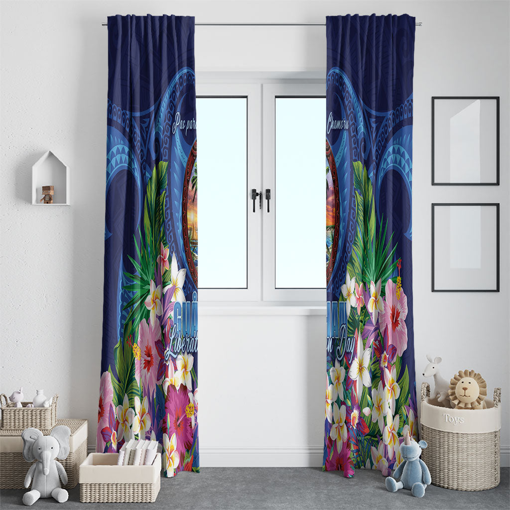 Guam Liberation Day Window Curtain Pas Para I Chamoru LT05 - Polynesian Pride