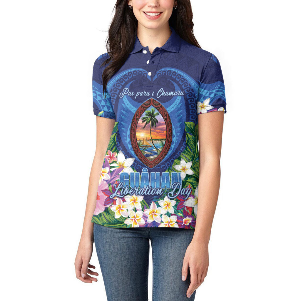 Guam Liberation Day Women Polo Shirt Pas Para I Chamoru LT05 - Polynesian Pride
