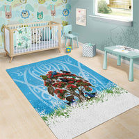 New Zealand Birds Christmas Area Rug Pohutukawa Xmas Tree LT05 - Polynesian Pride