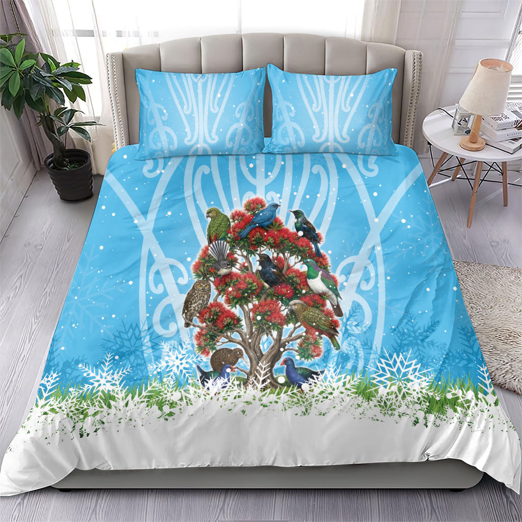 New Zealand Birds Christmas Bedding Set Pohutukawa Xmas Tree LT05 - Polynesian Pride